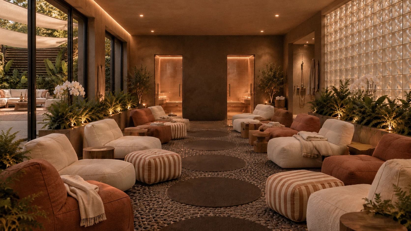 The lounge between rounds